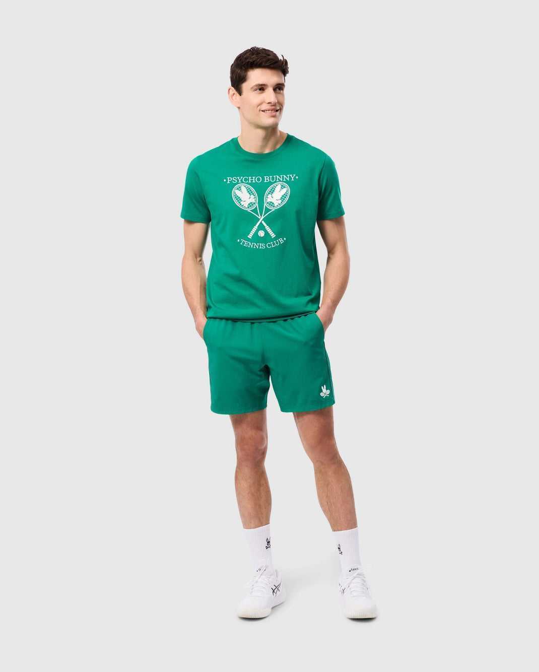 T Shirt Graphique Psycho Bunny Courtside Graphic Tee Vert Homme | IVL-81644545